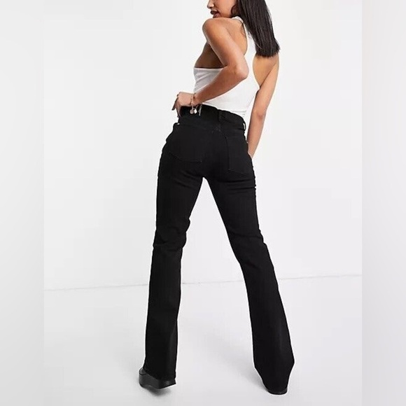 Free People NWT We the Free High Rise French Girl Black Flare Jeans Size 32 - Picture 2 of 15
